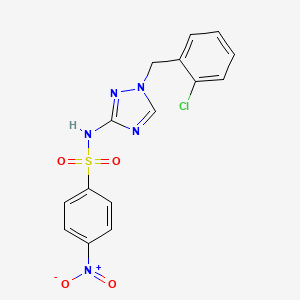 molecular formula C15H12ClN5O4S B4366639 N~1~-[1-(2-CHLOROBENZYL)-1H-1,2,4-TRIAZOL-3-YL]-4-NITRO-1-BENZENESULFONAMIDE 