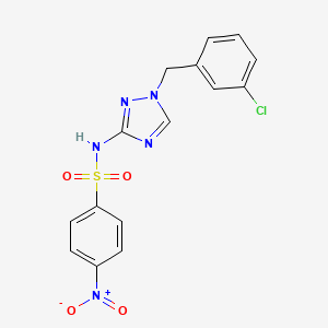 molecular formula C15H12ClN5O4S B4366643 N~1~-[1-(3-CHLOROBENZYL)-1H-1,2,4-TRIAZOL-3-YL]-4-NITRO-1-BENZENESULFONAMIDE 