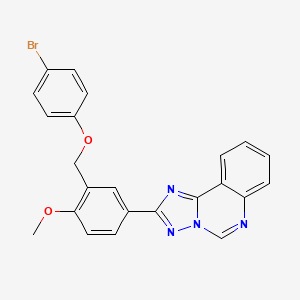 molecular formula C23H17BrN4O2 B4366672 2-[(4-bromophenoxy)methyl]-4-[1,2,4]triazolo[1,5-c]quinazolin-2-ylphenyl methyl ether 