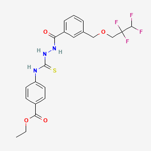 molecular formula C21H21F4N3O4S B4366705 ETHYL 4-{[(2-{3-[(2,2,3,3-TETRAFLUOROPROPOXY)METHYL]BENZOYL}HYDRAZINO)CARBOTHIOYL]AMINO}BENZOATE 