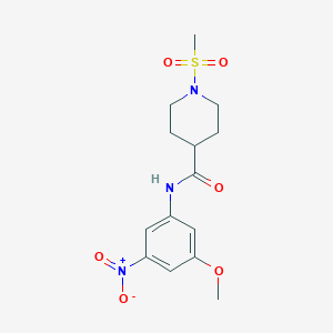 molecular formula C14H19N3O6S B4366760 N~4~-(3-METHOXY-5-NITROPHENYL)-1-(METHYLSULFONYL)-4-PIPERIDINECARBOXAMIDE 