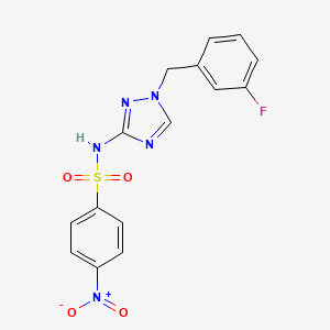 molecular formula C15H12FN5O4S B4366794 N~1~-[1-(3-FLUOROBENZYL)-1H-1,2,4-TRIAZOL-3-YL]-4-NITRO-1-BENZENESULFONAMIDE 