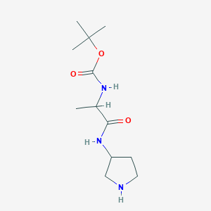 molecular formula C12H23N3O3 B043668 Tert-butyl {(S)-1-methyl-2-oxo-2-[(S)-pyrrolidin-3-ylamino]ethyl}carbamate CAS No. 122536-66-7