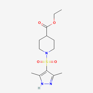 molecular formula C13H21N3O4S B4366892 ethyl 1-[(3,5-dimethyl-1H-pyrazol-4-yl)sulfonyl]piperidine-4-carboxylate 
