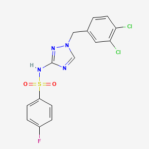 molecular formula C15H11Cl2FN4O2S B4366913 N~1~-[1-(3,4-DICHLOROBENZYL)-1H-1,2,4-TRIAZOL-3-YL]-4-FLUORO-1-BENZENESULFONAMIDE 