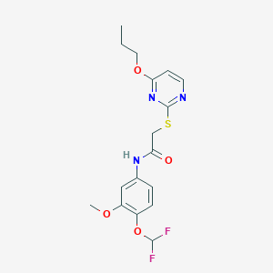 molecular formula C17H19F2N3O4S B4366962 N~1~-[4-(DIFLUOROMETHOXY)-3-METHOXYPHENYL]-2-[(4-PROPOXY-2-PYRIMIDINYL)SULFANYL]ACETAMIDE 