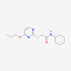 molecular formula C15H23N3O2S B4366971 N~1~-CYCLOHEXYL-2-[(4-PROPOXY-2-PYRIMIDINYL)SULFANYL]ACETAMIDE 