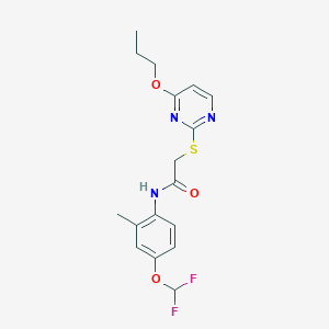 molecular formula C17H19F2N3O3S B4366975 N~1~-[4-(DIFLUOROMETHOXY)-2-METHYLPHENYL]-2-[(4-PROPOXY-2-PYRIMIDINYL)SULFANYL]ACETAMIDE 