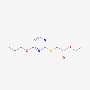 molecular formula C11H16N2O3S B4366977 ETHYL 2-[(4-PROPOXY-2-PYRIMIDINYL)SULFANYL]ACETATE 