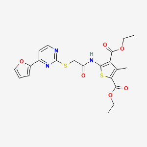 molecular formula C21H21N3O6S2 B4366990 DIETHYL 5-[(2-{[4-(2-FURYL)-2-PYRIMIDINYL]SULFANYL}ACETYL)AMINO]-3-METHYL-2,4-THIOPHENEDICARBOXYLATE 