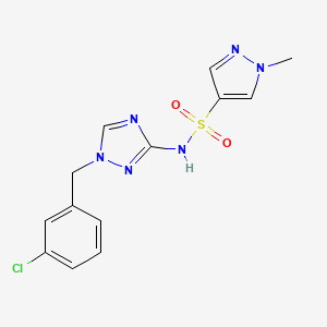 molecular formula C13H13ClN6O2S B4367023 N~4~-[1-(3-CHLOROBENZYL)-1H-1,2,4-TRIAZOL-3-YL]-1-METHYL-1H-PYRAZOLE-4-SULFONAMIDE 