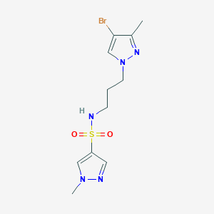 molecular formula C11H16BrN5O2S B4367031 N~4~-[3-(4-BROMO-3-METHYL-1H-PYRAZOL-1-YL)PROPYL]-1-METHYL-1H-PYRAZOLE-4-SULFONAMIDE 