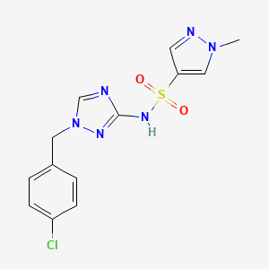 molecular formula C13H13ClN6O2S B4367035 N~4~-[1-(4-CHLOROBENZYL)-1H-1,2,4-TRIAZOL-3-YL]-1-METHYL-1H-PYRAZOLE-4-SULFONAMIDE 