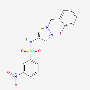 molecular formula C16H13FN4O4S B4367065 N~1~-[1-(2-FLUOROBENZYL)-1H-PYRAZOL-4-YL]-3-NITRO-1-BENZENESULFONAMIDE 