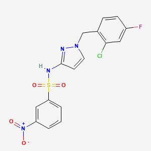 molecular formula C16H12ClFN4O4S B4367093 N~1~-[1-(2-CHLORO-4-FLUOROBENZYL)-1H-PYRAZOL-3-YL]-3-NITRO-1-BENZENESULFONAMIDE 