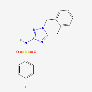 molecular formula C16H15FN4O2S B4367146 4-FLUORO-N~1~-[1-(2-METHYLBENZYL)-1H-1,2,4-TRIAZOL-3-YL]-1-BENZENESULFONAMIDE 
