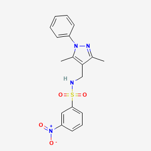molecular formula C18H18N4O4S B4367173 N~1~-[(3,5-DIMETHYL-1-PHENYL-1H-PYRAZOL-4-YL)METHYL]-3-NITRO-1-BENZENESULFONAMIDE 