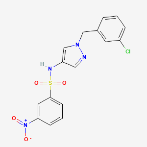 molecular formula C16H13ClN4O4S B4367195 N~1~-[1-(3-CHLOROBENZYL)-1H-PYRAZOL-4-YL]-3-NITRO-1-BENZENESULFONAMIDE 