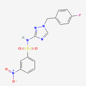 molecular formula C15H12FN5O4S B4367202 N~1~-[1-(4-FLUOROBENZYL)-1H-1,2,4-TRIAZOL-3-YL]-3-NITRO-1-BENZENESULFONAMIDE 
