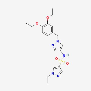 molecular formula C19H25N5O4S B4367276 N~4~-[1-(3,4-DIETHOXYBENZYL)-1H-PYRAZOL-4-YL]-1-ETHYL-1H-PYRAZOLE-4-SULFONAMIDE 