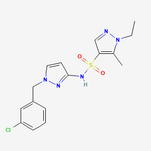 molecular formula C16H18ClN5O2S B4367291 N~4~-[1-(3-CHLOROBENZYL)-1H-PYRAZOL-3-YL]-1-ETHYL-5-METHYL-1H-PYRAZOLE-4-SULFONAMIDE 