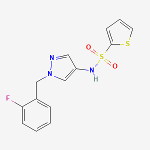 molecular formula C14H12FN3O2S2 B4367331 N-[1-(2-fluorobenzyl)-1H-pyrazol-4-yl]thiophene-2-sulfonamide 