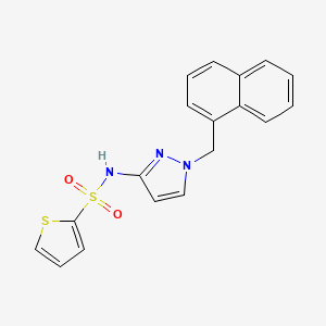 molecular formula C18H15N3O2S2 B4367340 N~2~-[1-(1-NAPHTHYLMETHYL)-1H-PYRAZOL-3-YL]-2-THIOPHENESULFONAMIDE 