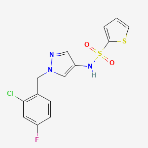 molecular formula C14H11ClFN3O2S2 B4367345 N~2~-[1-(2-CHLORO-4-FLUOROBENZYL)-1H-PYRAZOL-4-YL]-2-THIOPHENESULFONAMIDE 
