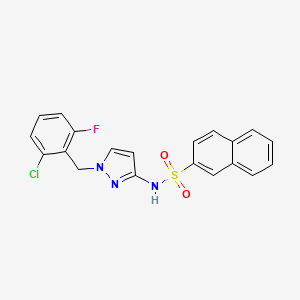 molecular formula C20H15ClFN3O2S B4367389 N~2~-[1-(2-CHLORO-6-FLUOROBENZYL)-1H-PYRAZOL-3-YL]-2-NAPHTHALENESULFONAMIDE 