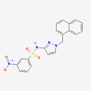 molecular formula C20H16N4O4S B4367466 N~1~-[1-(1-NAPHTHYLMETHYL)-1H-PYRAZOL-3-YL]-3-NITRO-1-BENZENESULFONAMIDE 