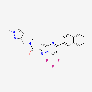 molecular formula C24H19F3N6O B4367481 N~2~-METHYL-N~2~-[(1-METHYL-1H-PYRAZOL-3-YL)METHYL]-5-(2-NAPHTHYL)-7-(TRIFLUOROMETHYL)PYRAZOLO[1,5-A]PYRIMIDINE-2-CARBOXAMIDE 