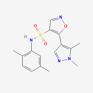 molecular formula C16H18N4O3S B4367681 N~4~-(2,5-DIMETHYLPHENYL)-5-(1,5-DIMETHYL-1H-PYRAZOL-4-YL)-4-ISOXAZOLESULFONAMIDE 