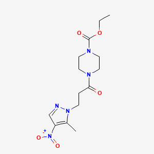 molecular formula C14H21N5O5 B4367824 ETHYL 4-[3-(5-METHYL-4-NITRO-1H-PYRAZOL-1-YL)PROPANOYL]TETRAHYDRO-1(2H)-PYRAZINECARBOXYLATE 