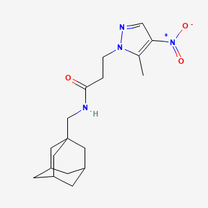 molecular formula C18H26N4O3 B4367832 N~1~-(1-ADAMANTYLMETHYL)-3-(5-METHYL-4-NITRO-1H-PYRAZOL-1-YL)PROPANAMIDE 