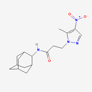 molecular formula C17H24N4O3 B4367837 N~1~-(2-ADAMANTYL)-3-(5-METHYL-4-NITRO-1H-PYRAZOL-1-YL)PROPANAMIDE 