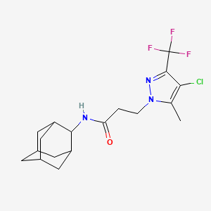 molecular formula C18H23ClF3N3O B4367870 N~1~-(2-ADAMANTYL)-3-[4-CHLORO-5-METHYL-3-(TRIFLUOROMETHYL)-1H-PYRAZOL-1-YL]PROPANAMIDE 