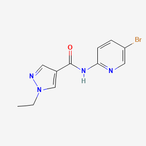 molecular formula C11H11BrN4O B4367899 N~4~-(5-BROMO-2-PYRIDYL)-1-ETHYL-1H-PYRAZOLE-4-CARBOXAMIDE 