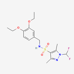 molecular formula C17H23F2N3O4S B4367939 N~4~-(3,4-DIETHOXYBENZYL)-1-(DIFLUOROMETHYL)-3,5-DIMETHYL-1H-PYRAZOLE-4-SULFONAMIDE 