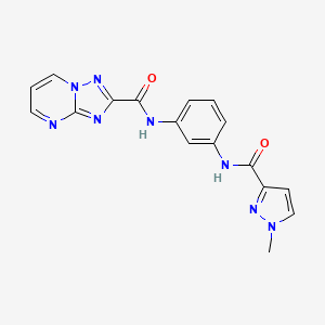molecular formula C17H14N8O2 B4367979 N~2~-(3-{[(1-METHYL-1H-PYRAZOL-3-YL)CARBONYL]AMINO}PHENYL)[1,2,4]TRIAZOLO[1,5-A]PYRIMIDINE-2-CARBOXAMIDE 