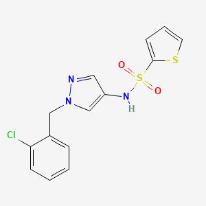 molecular formula C14H12ClN3O2S2 B4367991 N~2~-[1-(2-CHLOROBENZYL)-1H-PYRAZOL-4-YL]-2-THIOPHENESULFONAMIDE 