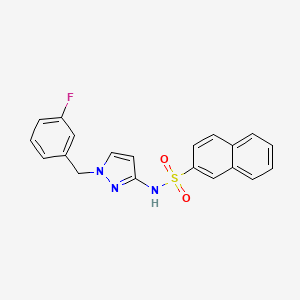 molecular formula C20H16FN3O2S B4368060 N~2~-[1-(3-FLUOROBENZYL)-1H-PYRAZOL-3-YL]-2-NAPHTHALENESULFONAMIDE 