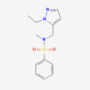 molecular formula C13H17N3O2S B4368095 N~1~-[(1-ETHYL-1H-PYRAZOL-5-YL)METHYL]-N~1~-METHYL-1-BENZENESULFONAMIDE 
