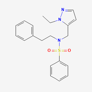 molecular formula C20H23N3O2S B4368130 N~1~-[(1-ETHYL-1H-PYRAZOL-5-YL)METHYL]-N~1~-PHENETHYL-1-BENZENESULFONAMIDE 