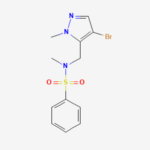 molecular formula C12H14BrN3O2S B4368133 N~1~-[(4-BROMO-1-METHYL-1H-PYRAZOL-5-YL)METHYL]-N~1~-METHYL-1-BENZENESULFONAMIDE 