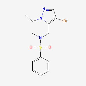 molecular formula C13H16BrN3O2S B4368141 N~1~-[(4-BROMO-1-ETHYL-1H-PYRAZOL-5-YL)METHYL]-N~1~-METHYL-1-BENZENESULFONAMIDE 