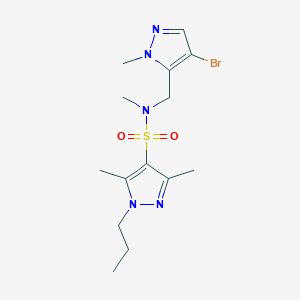 molecular formula C14H22BrN5O2S B4368144 N~4~-[(4-BROMO-1-METHYL-1H-PYRAZOL-5-YL)METHYL]-N~4~,3,5-TRIMETHYL-1-PROPYL-1H-PYRAZOLE-4-SULFONAMIDE 