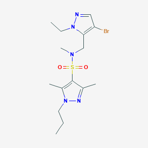 molecular formula C15H24BrN5O2S B4368148 N~4~-[(4-BROMO-1-ETHYL-1H-PYRAZOL-5-YL)METHYL]-N~4~,3,5-TRIMETHYL-1-PROPYL-1H-PYRAZOLE-4-SULFONAMIDE 