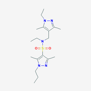molecular formula C18H31N5O2S B4368157 N~4~-ETHYL-N~4~-[(1-ETHYL-3,5-DIMETHYL-1H-PYRAZOL-4-YL)METHYL]-3,5-DIMETHYL-1-PROPYL-1H-PYRAZOLE-4-SULFONAMIDE 