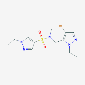 molecular formula C12H18BrN5O2S B4368172 N~4~-[(4-BROMO-1-ETHYL-1H-PYRAZOL-5-YL)METHYL]-1-ETHYL-N~4~-METHYL-1H-PYRAZOLE-4-SULFONAMIDE 