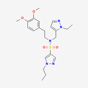 molecular formula C22H31N5O4S B4368214 N~4~-(3,4-DIMETHOXYPHENETHYL)-N~4~-[(1-ETHYL-1H-PYRAZOL-5-YL)METHYL]-1-PROPYL-1H-PYRAZOLE-4-SULFONAMIDE 